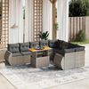 vidaXL Set Divano da Giardino 10 pz con Cuscini Grigio in Polyrattan