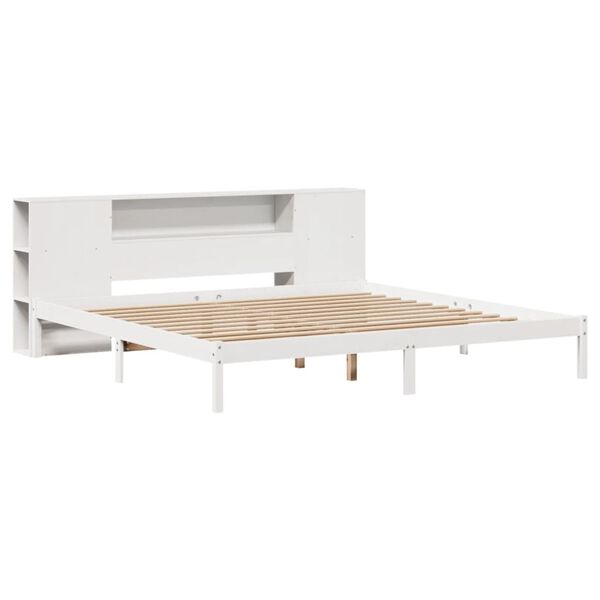 vidaXL Giroletto con Libreria senza Materasso 180x200 cm in Legno Pino
