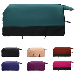 vidaXL Coperta per Cavalli Verde Scuro e Nero 75 cm Poliestere