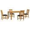 vidaXL Set da pranzo 5 pz Nero Legno di Quercia Massello