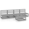 vidaXL Set Divani da Giardino 5 pz Grigio in Legno Massello di Pino