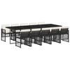vidaXL Set da Pranzo da Giardino 11 pz con Cuscini in Polyrattan Nero