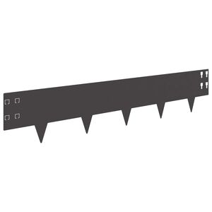vidaXL Bordura per Prato 50 pcs 100 x 20 cm Acciaio Nero