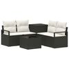 vidaXL Set di divani 6 pz Nero e Bianco Crema
