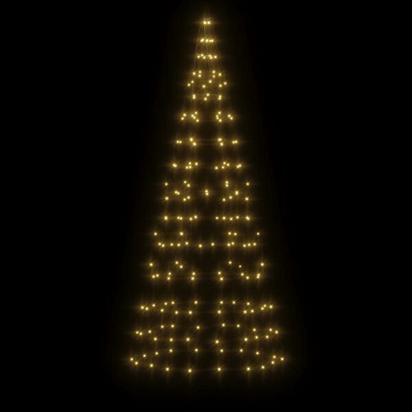 vidaXL Albero di Natale a LED su Pennone 200 LED Bianco Caldo 180 cm