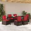 vidaXL Set da Pranzo per Giardino 7 pcs Marrone polyrattan