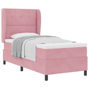 vidaXL Letto a molle con testiera Rosa 200 x 80 cm Velluto