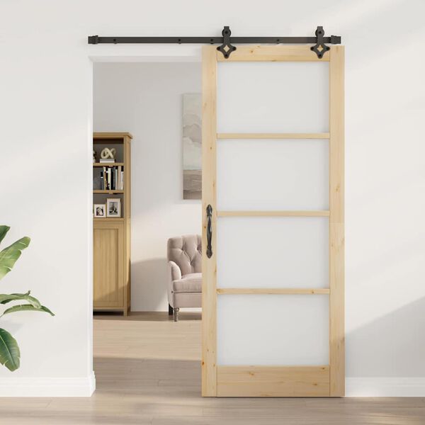 vidaXL Porta scorrevole Naturale 86 x 211 cm