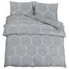 vidaXL Set Copripiumino Grigio e Bianco 240x220 cm in Cotone