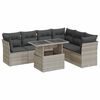 vidaXL Set Divani da Giardino 7pz con Cuscini Grigio Chiaro Polyrattan