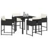 vidaXL Set da Pranzo per Giardino 5 pcs Grigio chiaro Poly Rattan