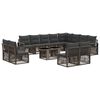 vidaXL Set Divano da Giardino 13 pz Grigio e Grigio Scuro polyrattan