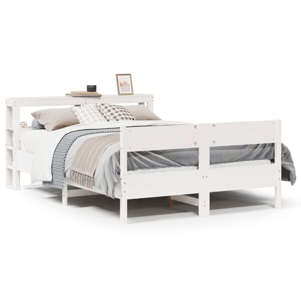 vidaXL Letto senza Materasso Bianco 150x200 cm Legno Massello di Pino
