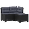 vidaXL Divano da giardino 3 posti con cuscini in look rattan PP