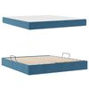 vidaXL Letto con contenitore e materasso Blu Scuro 160 x 200 cm