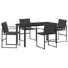 vidaXL Set da Pranzo per Giardino 5 pcs Nero 140 x 70 x 73 cm