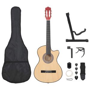 vidaXL Set Chitarra Acustica Western 12 pz con 6 Corde 38"
