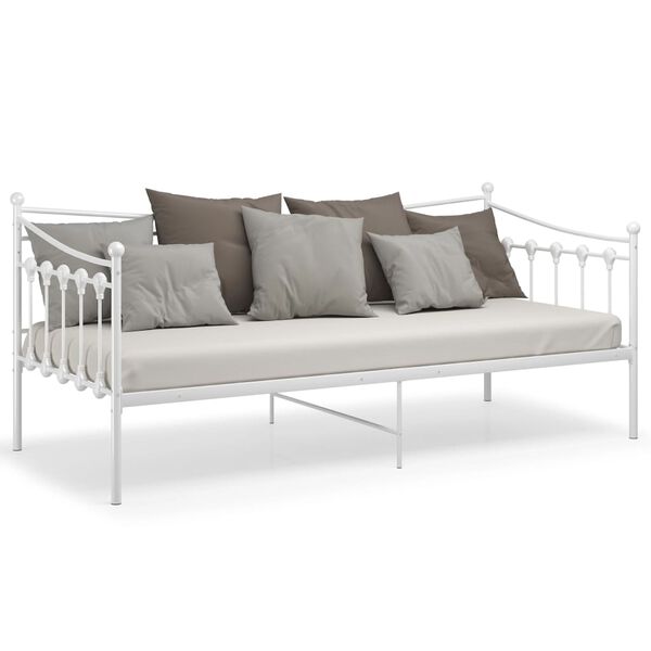 vidaXL Telaio Divano Letto Bianco in Metallo 90x200 cm
