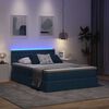 vidaXL Letto con contenitore e LED con led Blu 140 x 200 cm Tessuto