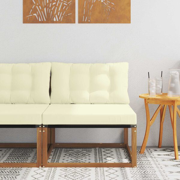 vidaXL Divano centrale per esterno Legno di Acacia Massello Naturale