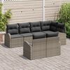 vidaXL Set Divano da Giardino con cuscino 7 pcs Grigio polyrattan