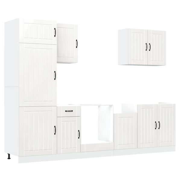 vidaXL Set Mobili da Cucina 7 pz Lucca Bianco Legno Multistrato