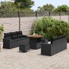 vidaXL Set Divano da Giardino con cuscino con archiviazione 9 pcs Nero