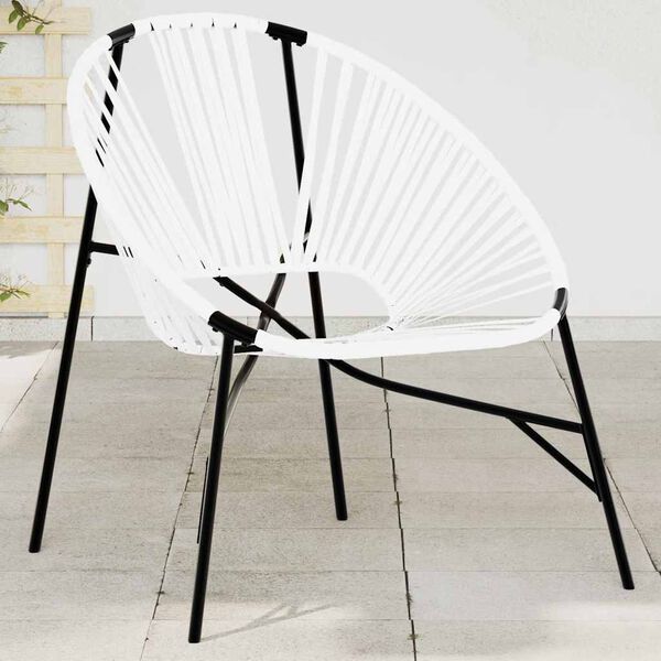 vidaXL Sedia da Uovo da Giardino in Polyrattan Nero e Bianco