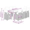 vidaXL Set Bistr&ograve; da Giardino 9 pz con Cuscini in Polyrattan Grigio