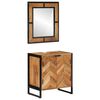 vidaXL Set Mobili da Bagno 2 pz in Ferro e Legno Massello di Acacia