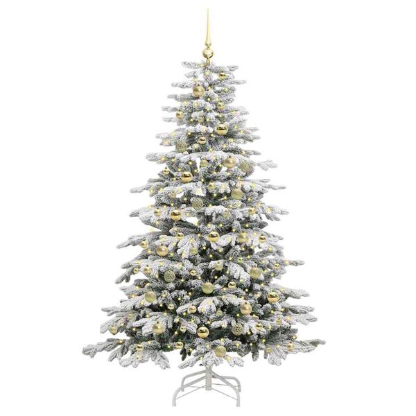 vidaXL Albero di Natale Artificiale con Rami Pieghevoli Bianco 180 cm