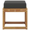 vidaXL Panca Sgabello con cuscino Naturale e Antracite 43 x 43 x 37 cm