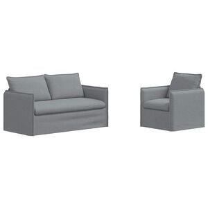 vidaXL Set di divani 2 pcs Grigio Chiaro 156 x 82 x 85 cm Tessuto