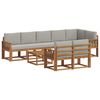 vidaXL Set di divani da esterno 9 pz Grigio Naturale e Chiaro