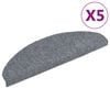 vidaXL Tappetini per scale autoadesivi 5 pz 65x21x4 cm Grigio chiaro Semicircolari Grandi