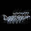 vidaXL Renne e Slitta di Natale Decorazione Esterni 140 LED Argento