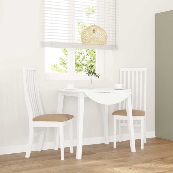 vidaXL Sedie da Pranzo con Cuscini 2 pz Bianco Legno Massello di Hevea