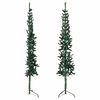 vidaXL Albero Natale Artificiale Sottile a Met&agrave; Supporto Verde 120 cm