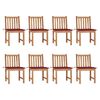 vidaXL Sedie da Giardino con Cuscini 8 pz in Legno Massello di Teak