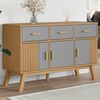 vidaXL Credenza OLDEN Grigia e Marrone 114x43x73,5 cm Massello di Pino
