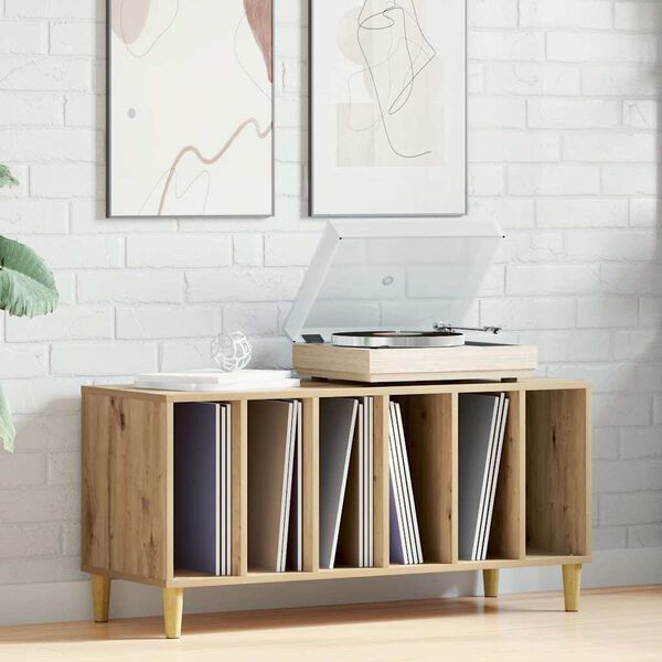 vidaXL Mobile Porta Dischi Rovere Artigianale 100x38x48 cm Multistrato