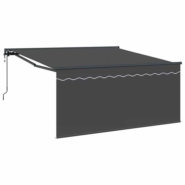 vidaXL Tenda Retrattile Antracite 350 x 250 cm Poliestere e Alluminio