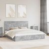 vidaXL Letto con Contenitore con testiera Grigio cemento 200 x 200 cm