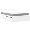vidaXL Letto Cassetti e Materasso Bianco 120x190cm Legno Massello Pino