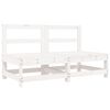 vidaXL Divani Centrali da Giardino 2 pz Bianchi Legno Massello di Pino
