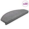 vidaXL Tappetini per scale 20 pz 65x24x4 cm Grigio scuro Semicircolari Grandi