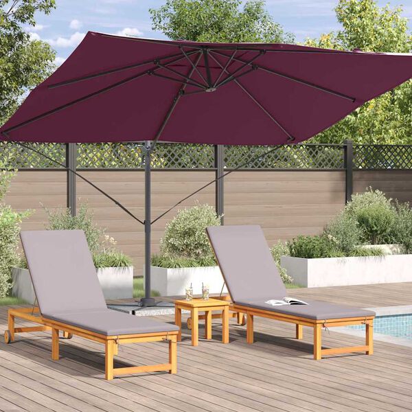 vidaXL Ombrellone Rosso Bordeaux 351 x 250 x 260 cm