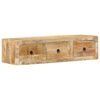 vidaXL Mobile TV a Parete 100x32x25 cm Legno Grezzo Massello di Mango
