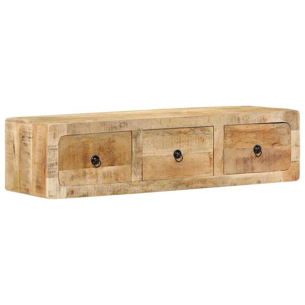 vidaXL Mobile TV a Parete 100x32x25 cm Legno Grezzo Massello di Mango