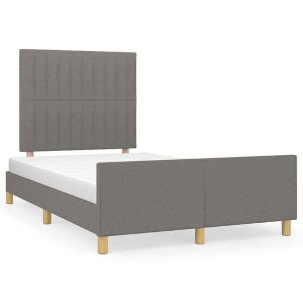 vidaXL Giroletto senza Materasso Grigio Scuro 120x190 cm in Tessuto